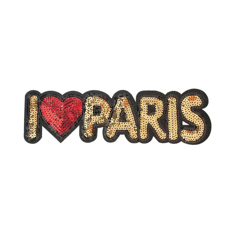 PC2845 - Sequin I love Paris L (Iron On)