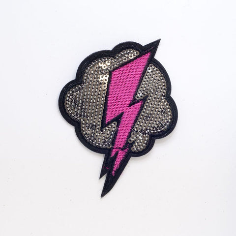 PC2261 - Sequin Cloud Pink Lightning (Iron On)