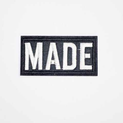 PC2222 - MADE Text Badge (Iron On)