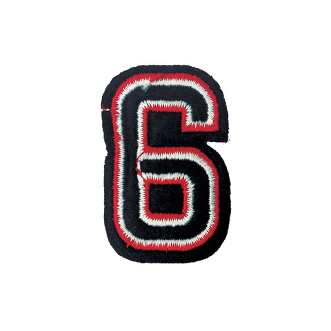 PC3687F - Black And Red Number Six (Iron On)
