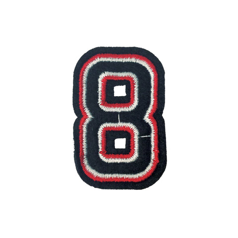 PC3687H - Black And Red Number Eight (Iron On)