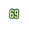 PC2653 - 69 Number Neon Green (Iron On)