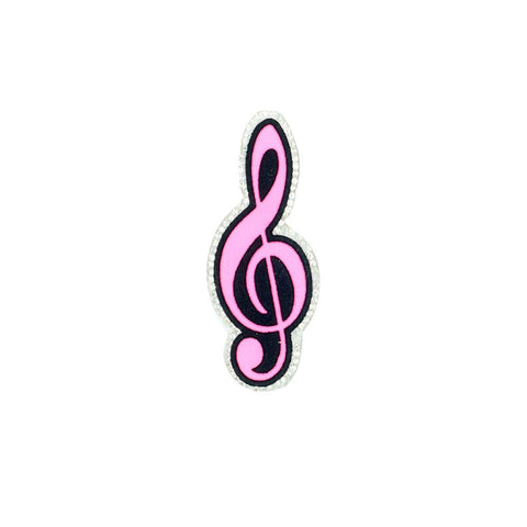 PC2686 - Pink Stone Music Note (Iron On)