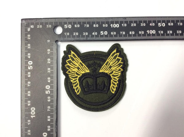 PC3866B - Navy Green Crown Wings (Iron On)