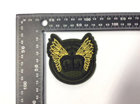 PC3866B - Navy Green Crown Wings (Iron On)