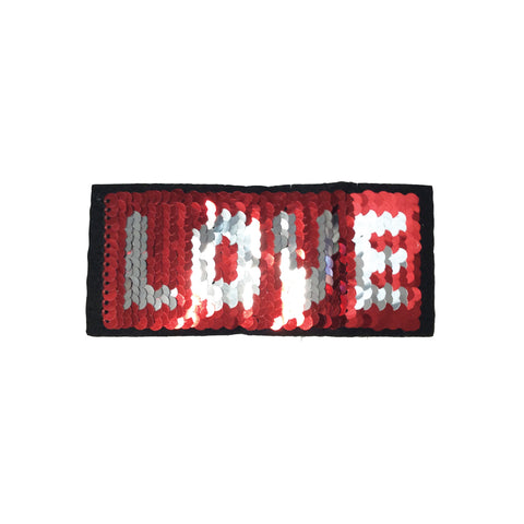 PC3631 - Reversible Double Sequin Love Text (Iron On)
