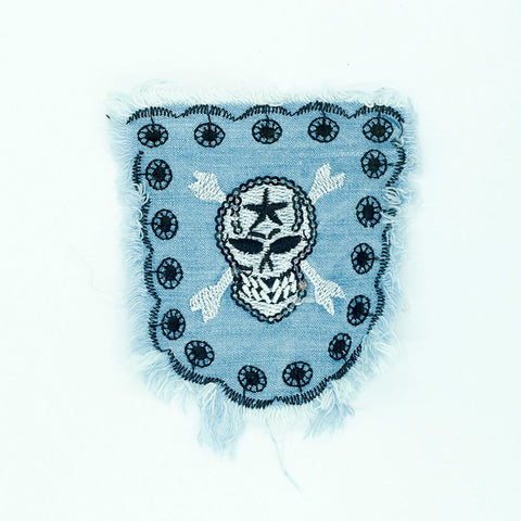 PC2723 - Denim Skull Badge (Sew On)