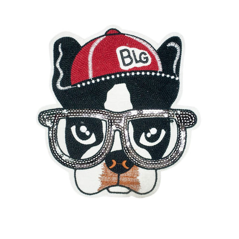 PC2834 - BLG Dog Head with Glasses L (Sew On)