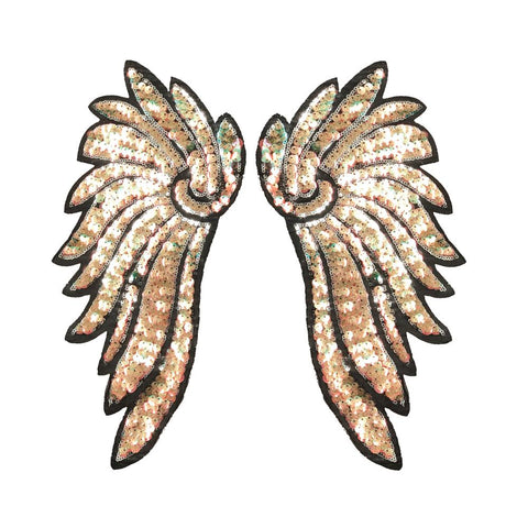 PC3100H - Super Sequin Multi Beige Wings XXL (Iron On)