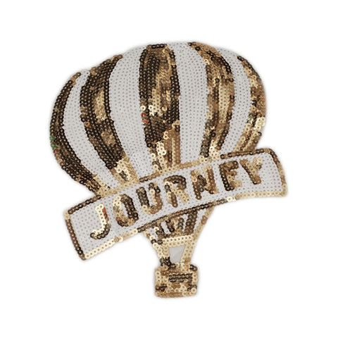 PC2400 - Sequin Golden Hot Air Balloon Journey L (Sew On)