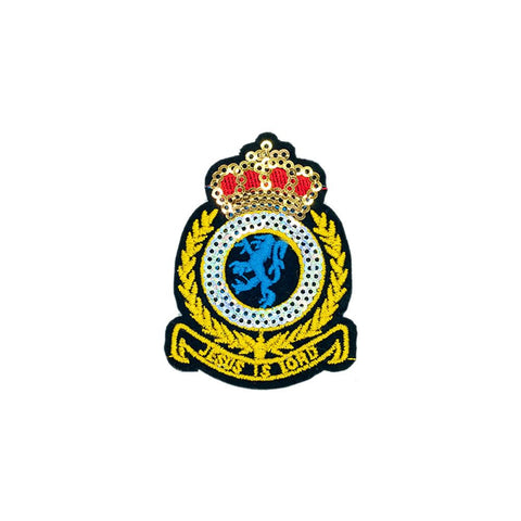 PC2648 - Golden Jesus is Lord Shield Badge (Iron On)