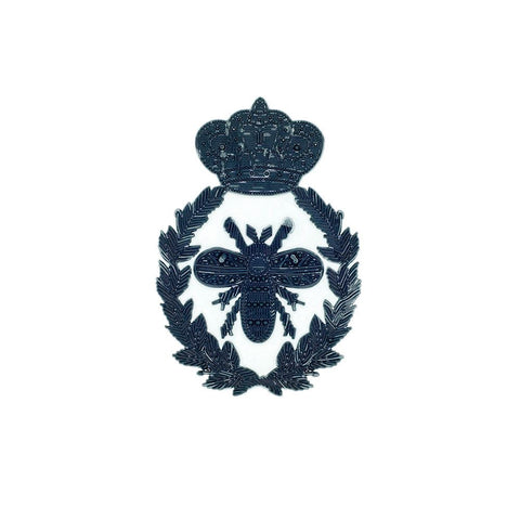 PC2751 - Special Collection Black Bee Crown Badge (Iron On)