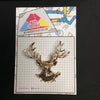 MP0212 - Gold Deer Head Reindeer Moose Metal Pin Badge