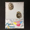 MP0272 - Gold Crown Bust Shield Metal Pin Badge