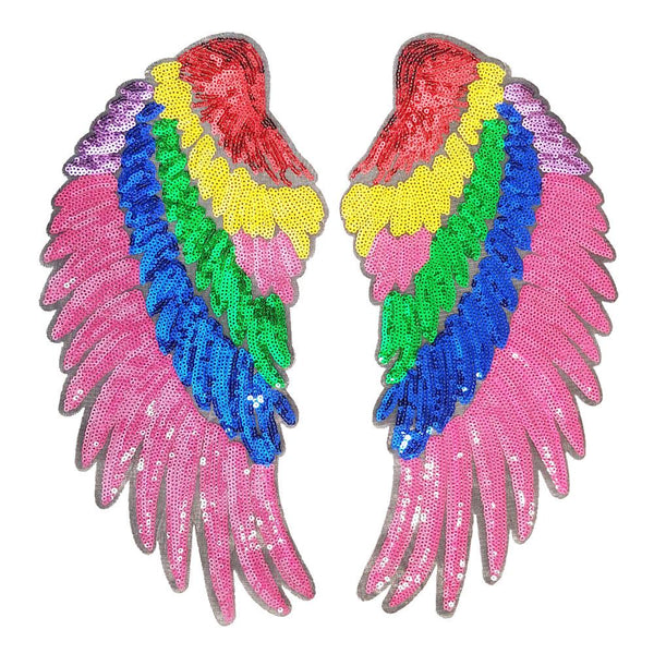 PC3100E - Super Sequin Rainbow Wings XXL (Iron On)