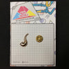 MP0104 - Gold Smoke Pipe Smoking Metal Pin Badge