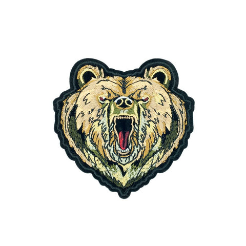 PC2664 - Brown Roaring Bear Face (Iron On)