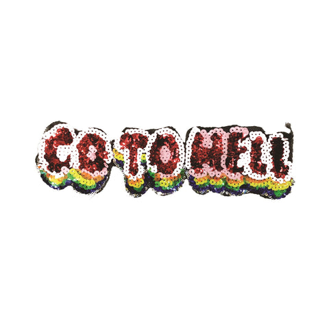 PC3082 - Sequin Go To Hell Text (Iron On)