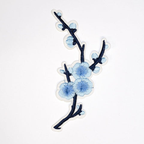 PC2174 - Medium Blue Cherry Blossom Flower (Iron On)