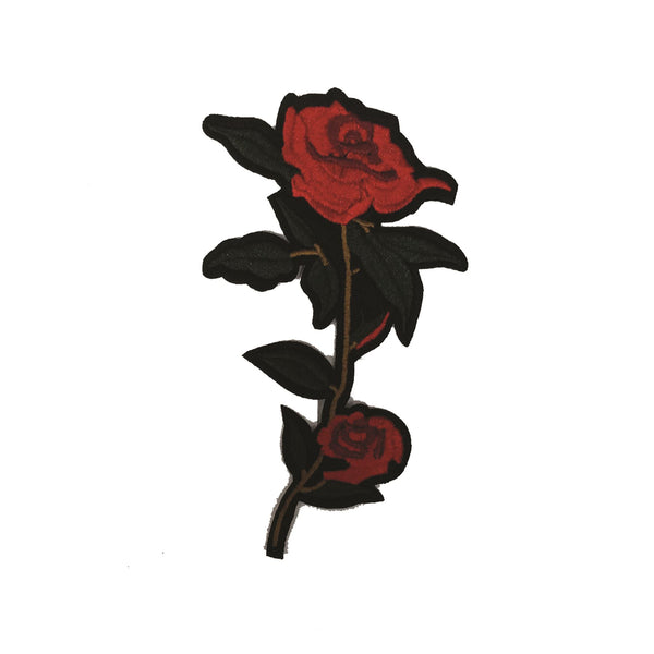 PC3077 - Long Two Rose Flower (Iron On)