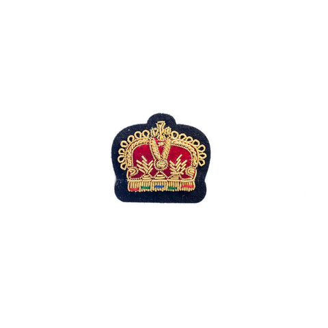 PC2897 - Special Collection Golden HandMade Silk Crown Badge (Sew On)