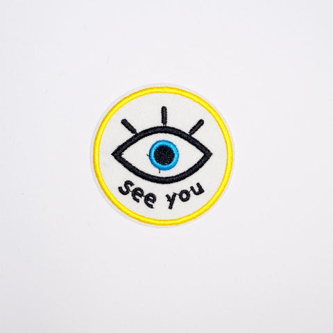 PH2033 - Blue Eye Round Patch (Iron On)