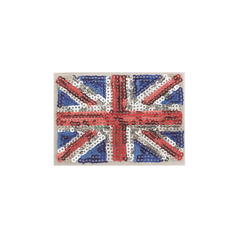 PC2286 - Sequin Union Jack white background (Iron On)