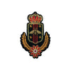 PC4167 - Gold Bee Flag Red Crown Crest Emblem (Sew On)