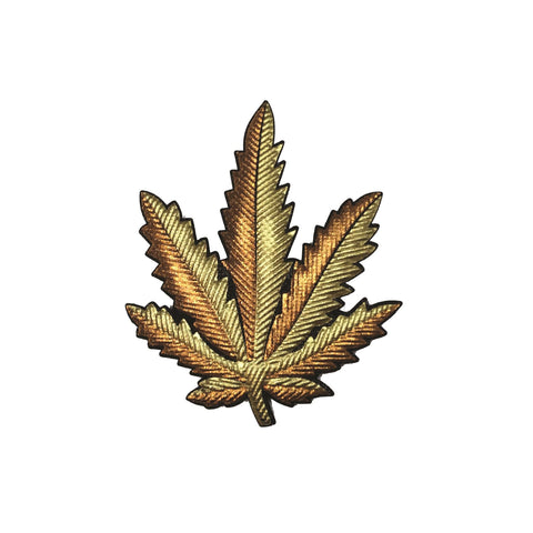 PC3127B - Metallic Double Gold Weed Plant (Iron On)