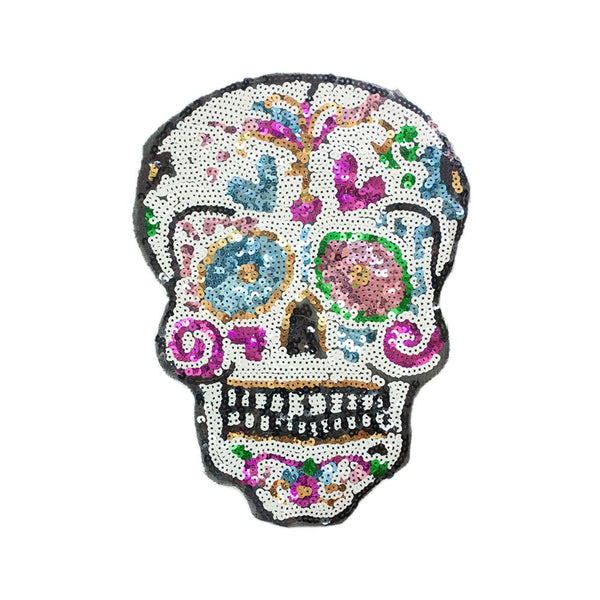 PC2829 - Sequin Sugar Skull L (Sew On)