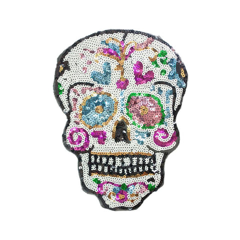 PC2829 - Sequin Sugar Skull L (Sew On)
