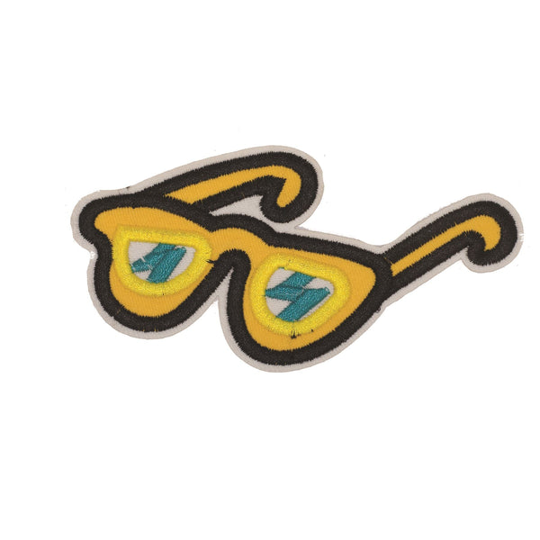 PC2266 - Yellow Glasses with lightning (Iron on)
