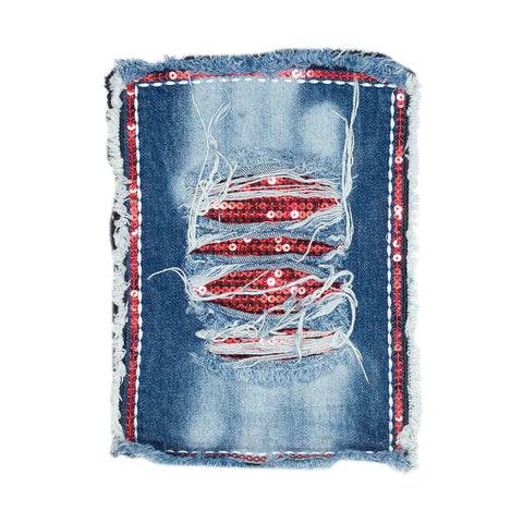 PC2782 - Sequin Denim Jean Ripped L (Sew On)