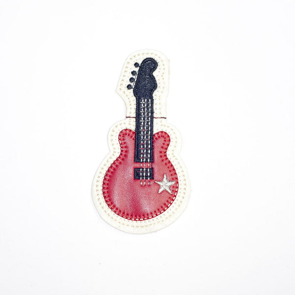 PC2116 - Red Guitar PVC Leather (Iron On)