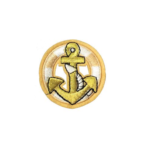 PC3253B - Gold Anchor Badge (Iron On)