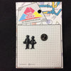 MP0109 - Black Couple Silhouette Metal Pin Badge