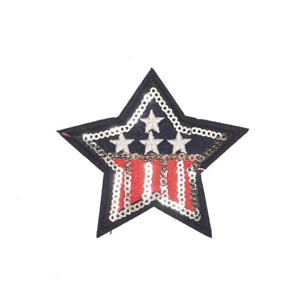 PT490B - Sequin USA Star (Iron on)