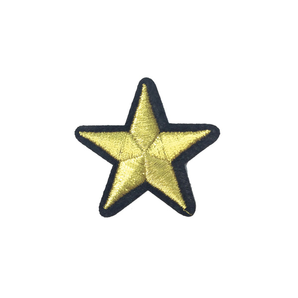 PC2953B - Deep Gold Black Star (Iron On)