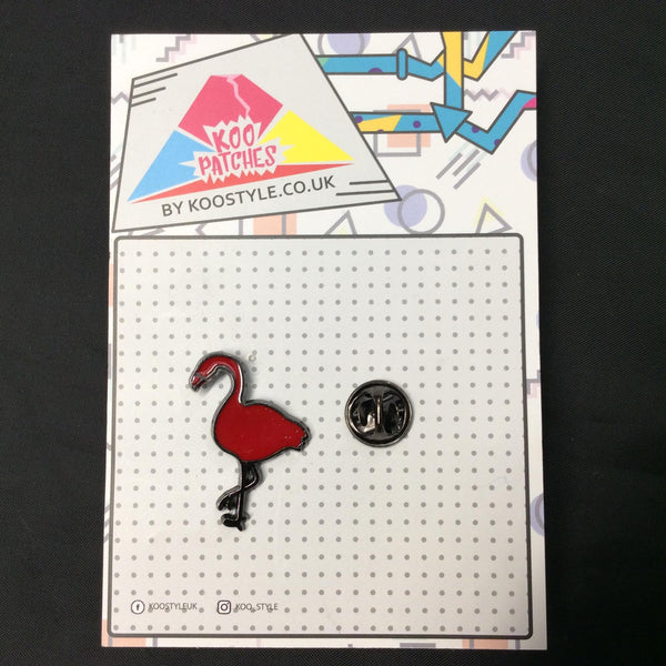 MP0177 - Deep Pink Flamingo Metal Pin Badge