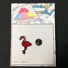 MP0177 - Deep Pink Flamingo Metal Pin Badge