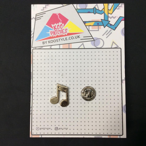 MP0171 - Light Gold Silver Music Note Metal Pin Badge
