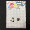 MP0171 - Light Gold Silver Music Note Metal Pin Badge