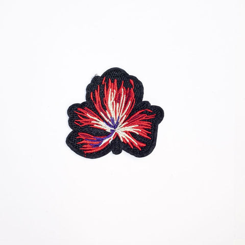 PC2184 - Black Red Flower (Iron On)