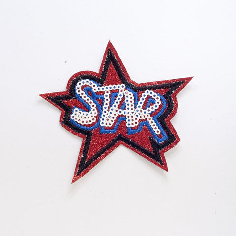 PC2258 - Sequin Star Blue Red (Iron On)