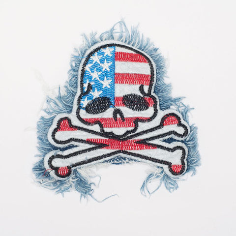 PC2482 - Denim USA Skull (Sew On)