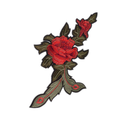 PC2473 - Red Flower Feather (Iron On)