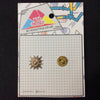 MP0073 - Gold Round Spiked Rays Metal Pin Badge