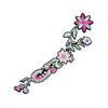 PC2849 - Greeny Pink Long Flower (Iron On)