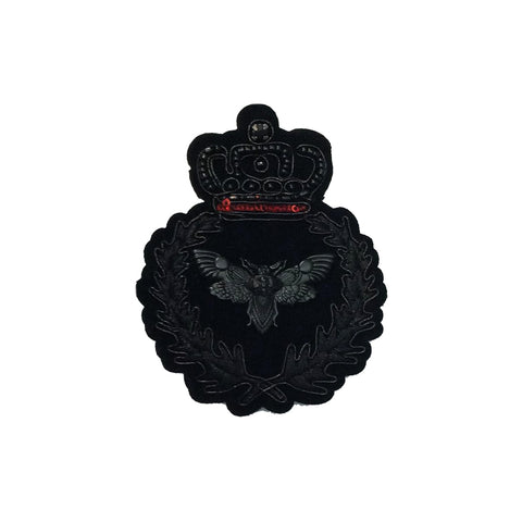 PC4165B - Black Bee Crown Crest (Sew On)