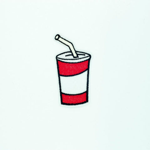 PC2677 - Red White Take Away Drink (Iron On)